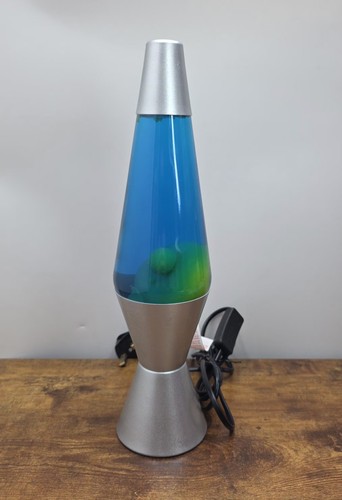 Retro silver lava lamp blue - retro,