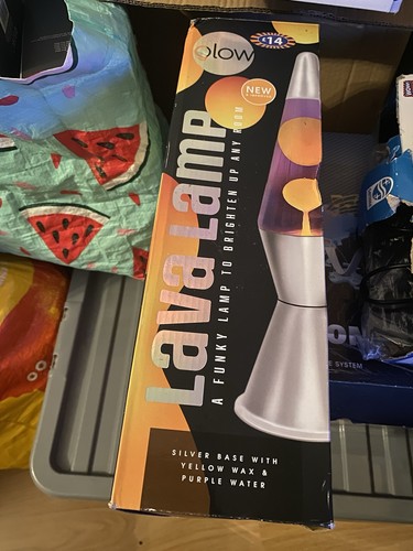Glow lava lamp silver base - lamp,