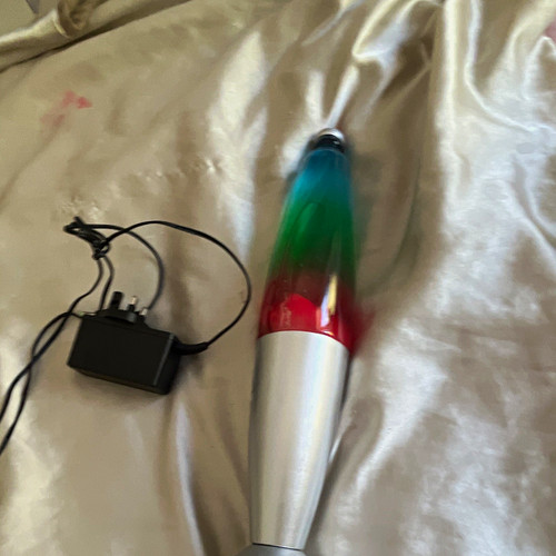 Glow lava lamp - silver, metallic