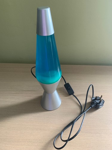Blue green lava lamp - green, silver